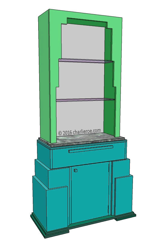 new Art Deco stepped Skyscraper style bookcase storage cabinet cupboard