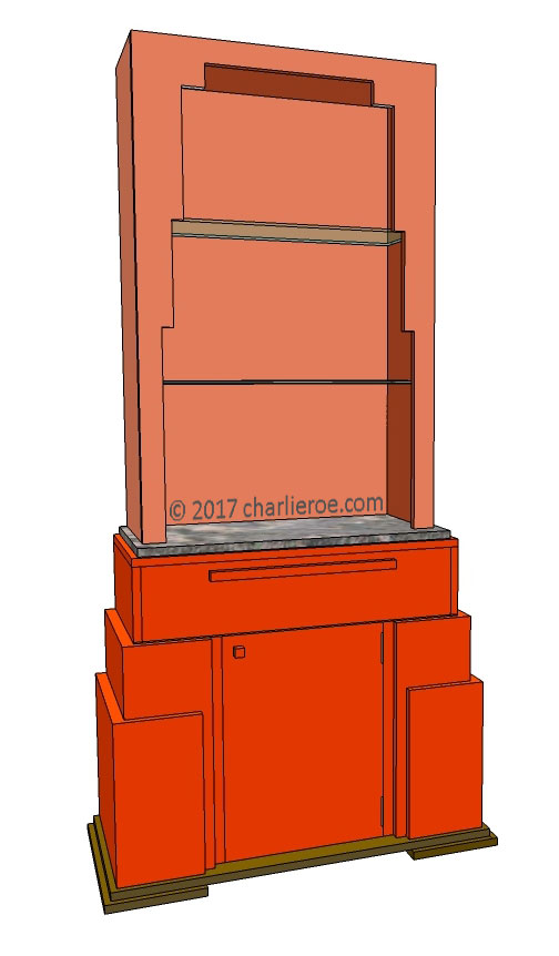 new Art Deco stepped Skyscraper style bookcase storage cabinet cupboard