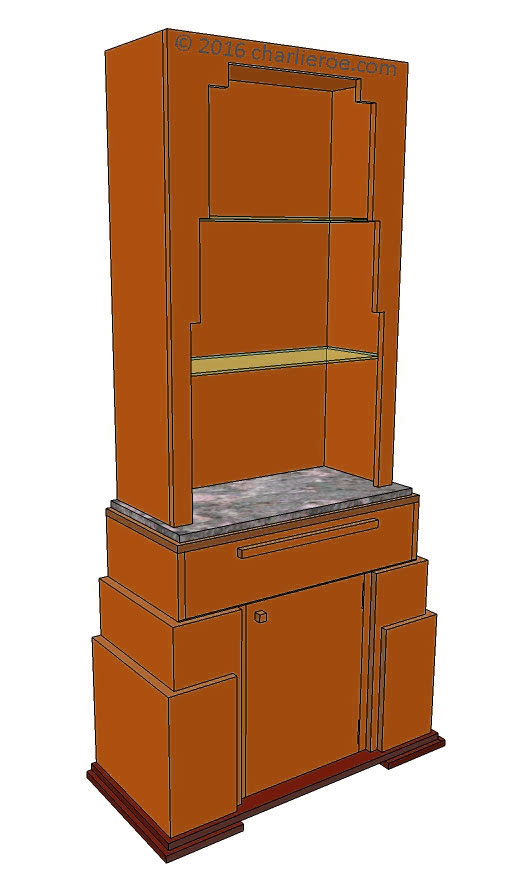 new Art Deco stepped Skyscraper style bookcase storage cabinet cupboard