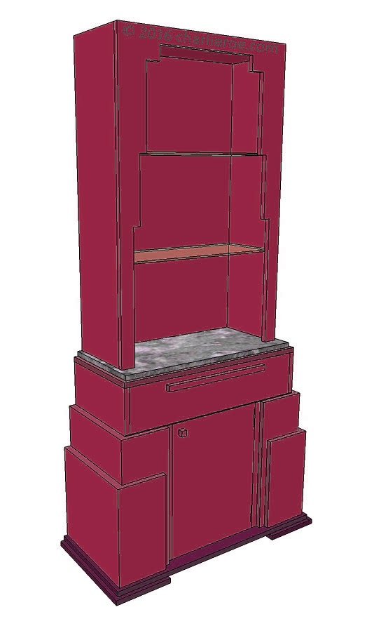 new Art Deco stepped Skyscraper style bookcase storage cabinet cupboard