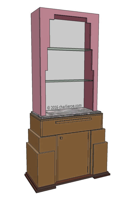 new Art Deco stepped Skyscraper style bookcase storage cabinet cupboard