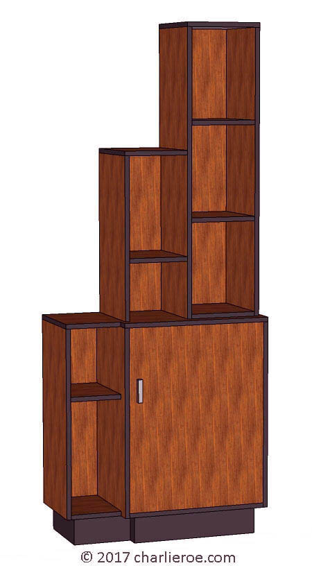 new Art Deco stepped Skyscraper style bookcase storage cabinet cupboard