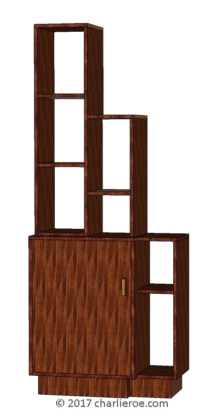 new Art Deco stepped Skyscraper style bookcase storage cabinet cupboard
