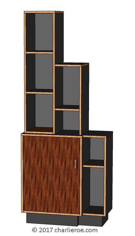 new Art Deco stepped Skyscraper style bookcase storage cabinet cupboard