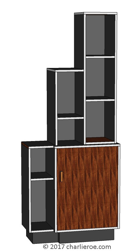 new Art Deco stepped Skyscraper style bookcase storage cabinet cupboard
