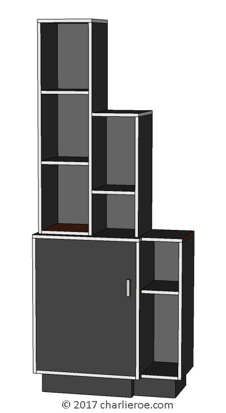 new Art Deco stepped Skyscraper style bookcase storage cabinet cupboard