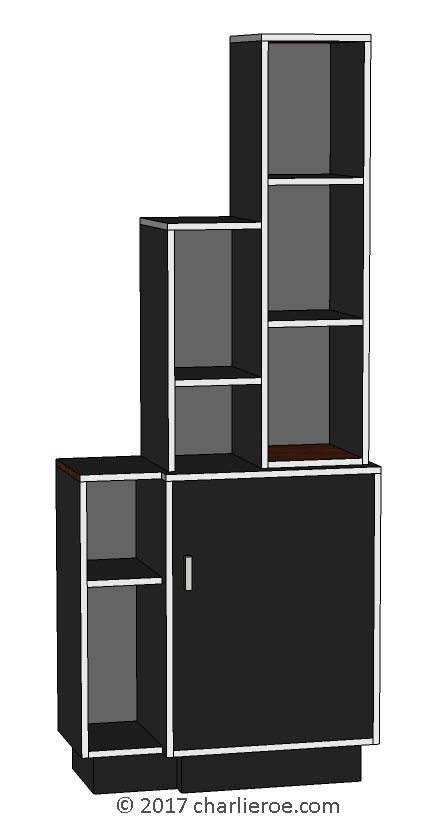 new Art Deco stepped Skyscraper style bookcase storage cabinet cupboard
