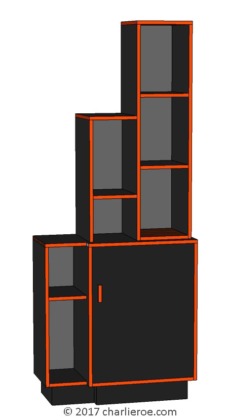new Art Deco stepped Skyscraper style bookcase storage cabinet cupboard