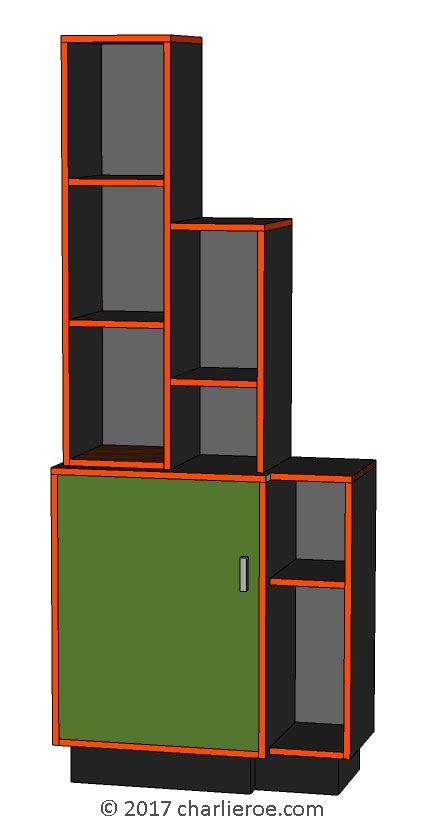 new Art Deco stepped Skyscraper style bookcase storage cabinet cupboard