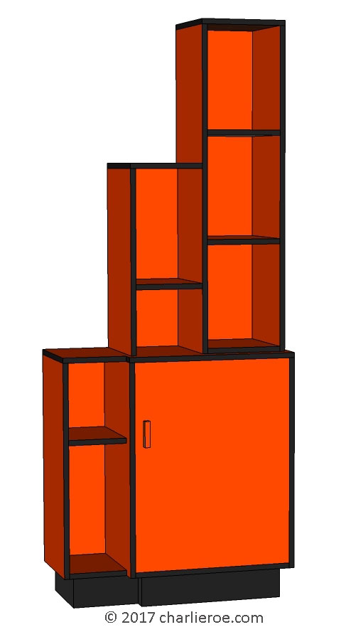 new Art Deco stepped Skyscraper style bookcase storage cabinet cupboard