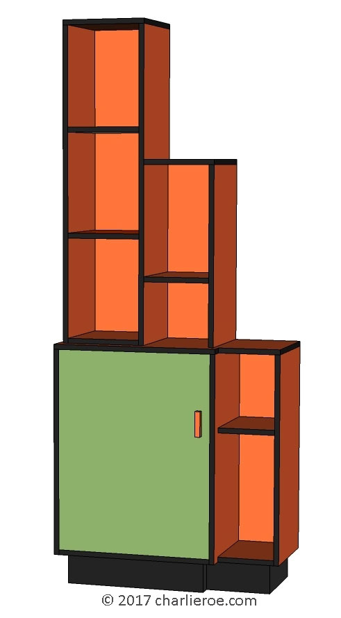 new Art Deco stepped Skyscraper style bookcase storage cabinet cupboard