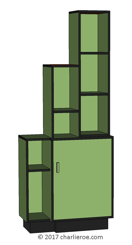 new Art Deco stepped Skyscraper style bookcase storage cabinet cupboard