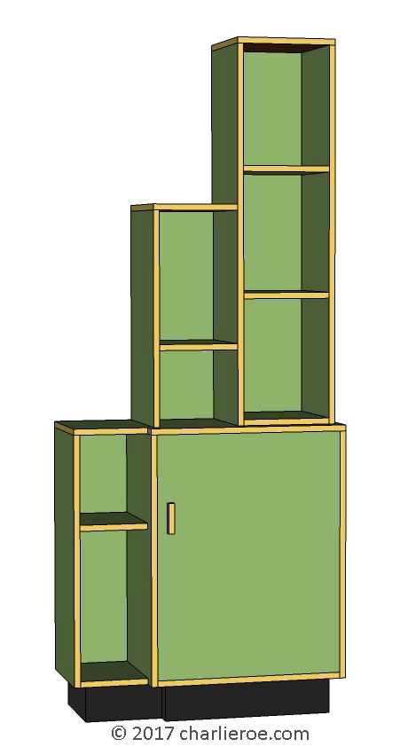 new Art Deco stepped Skyscraper style bookcase storage cabinet cupboard