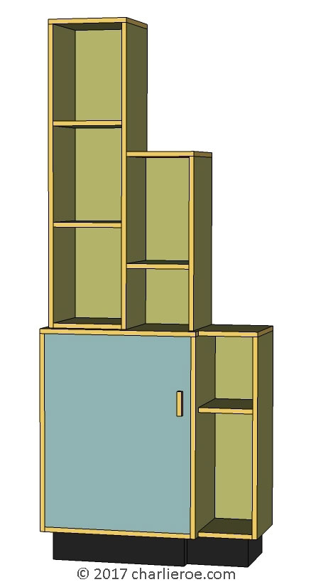 new Art Deco stepped Skyscraper style bookcase storage cabinet cupboard