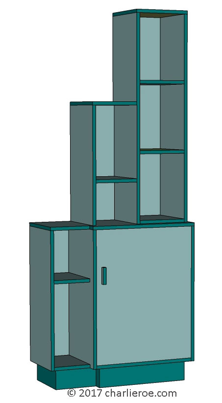 new Art Deco stepped Skyscraper style bookcase storage cabinet cupboard