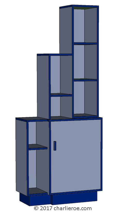 new Art Deco stepped Skyscraper style bookcase storage cabinet cupboard