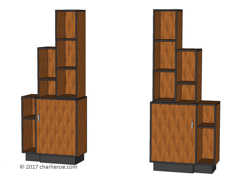 new Art Deco stepped Skyscraper style bookcase storage cabinet cupboard