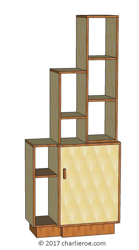 new Art Deco stepped Skyscraper style bookcase storage cabinet cupboard
