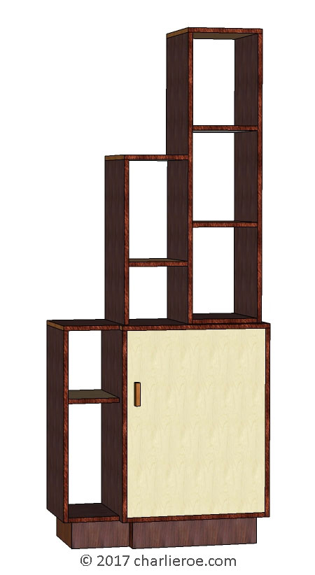 new Art Deco stepped Skyscraper style bookcase storage cabinet cupboard