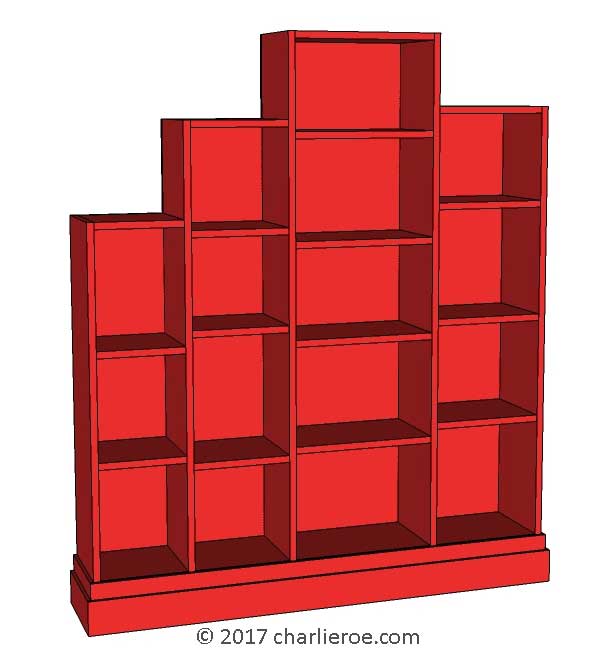 new Art Deco stepped Skyscraper style bookcase storage cabinet cupboard