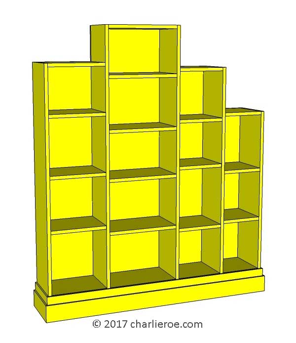 new Art Deco stepped Skyscraper style bookcase storage cabinet cupboard