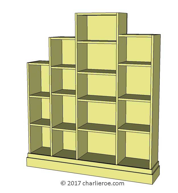 new Art Deco stepped Skyscraper style bookcase storage cabinet cupboard