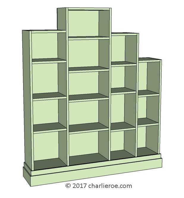 new Art Deco stepped Skyscraper style bookcase storage cabinet cupboard