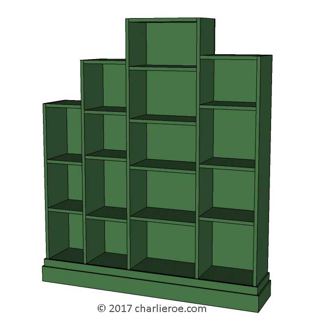 new Art Deco stepped Skyscraper style bookcase storage cabinet cupboard