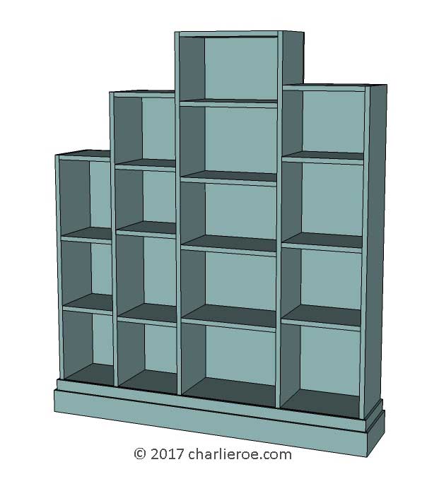 new Art Deco stepped Skyscraper style bookcase storage cabinet cupboard