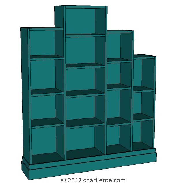 new Art Deco stepped Skyscraper style bookcase storage cabinet cupboard