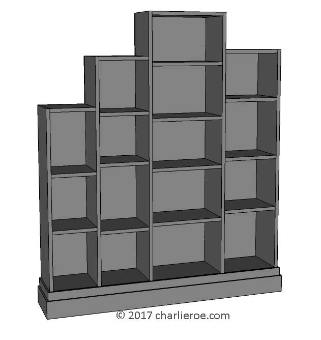 new Art Deco stepped Skyscraper style bookcase storage cabinet cupboard