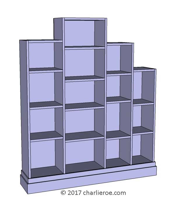 new Art Deco stepped Skyscraper style bookcase storage cabinet cupboard