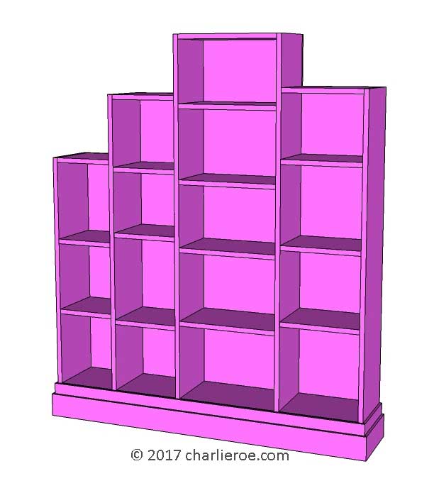 new Art Deco stepped Skyscraper style bookcase storage cabinet cupboard