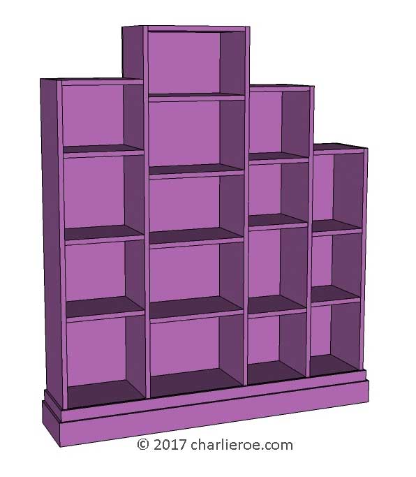 new Art Deco stepped Skyscraper style bookcase storage cabinet cupboard