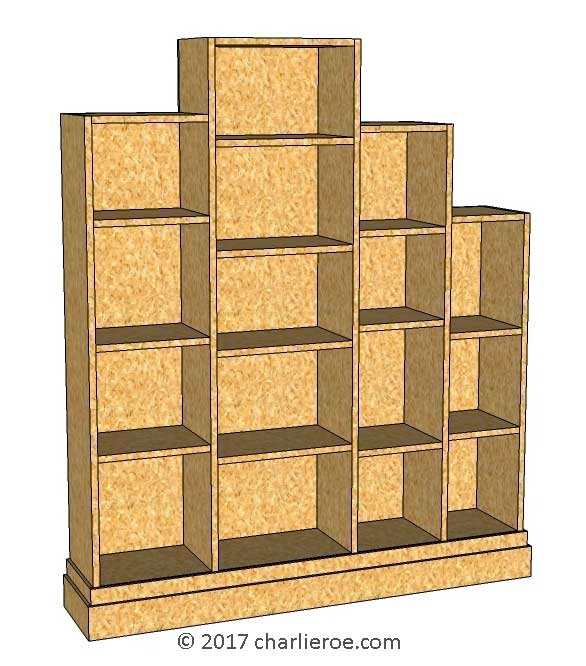 new Art Deco stepped Skyscraper style bookcase storage cabinet cupboard