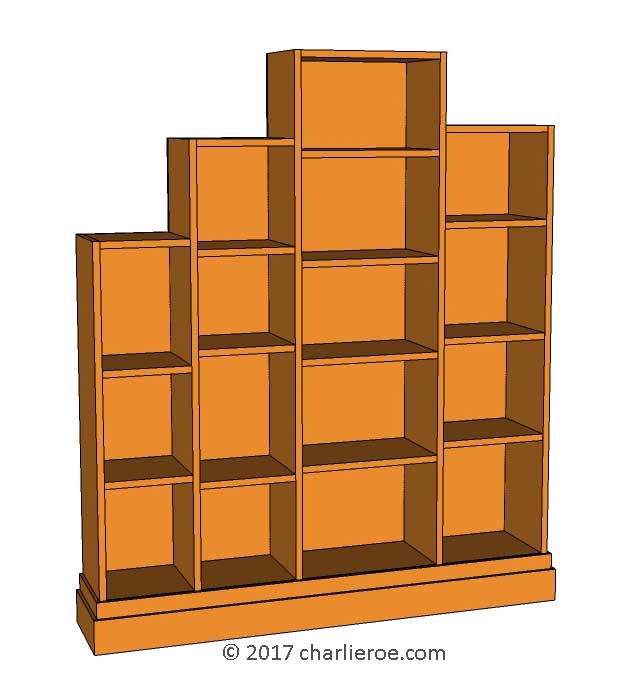 new Art Deco stepped Skyscraper style bookcase storage cabinet cupboard
