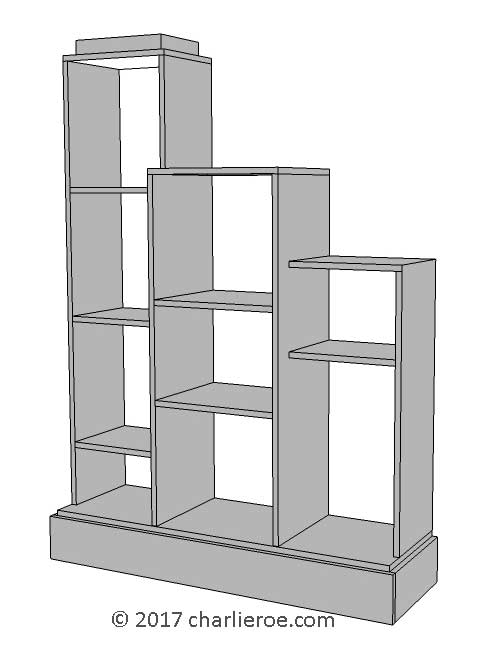 new Art Deco stepped Skyscraper style bookcase display unit