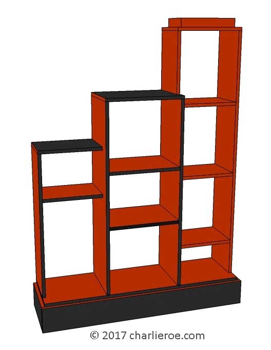 new Art Deco stepped Skyscraper style bookcase display unit