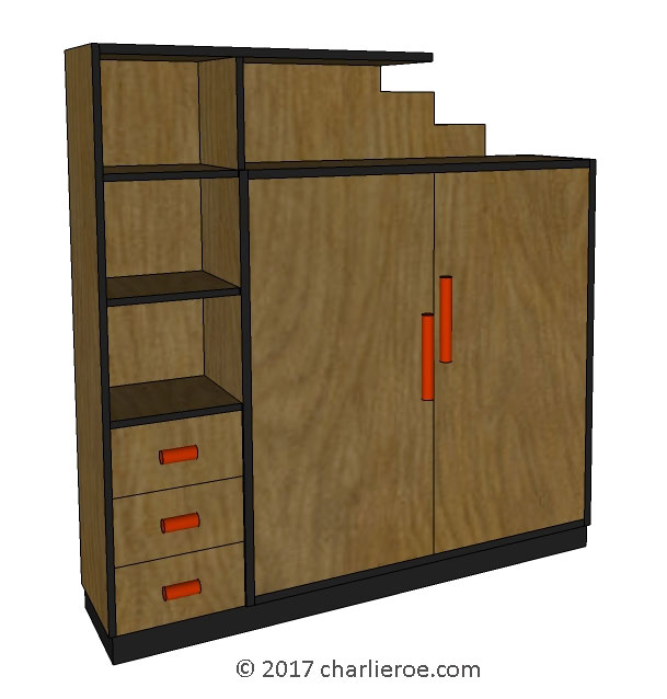 new Art Deco stepped Skyscraper style bookcase storage cabinet cupboard