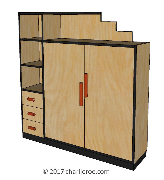 new Art Deco stepped Skyscraper style bookcase storage cabinet cupboard