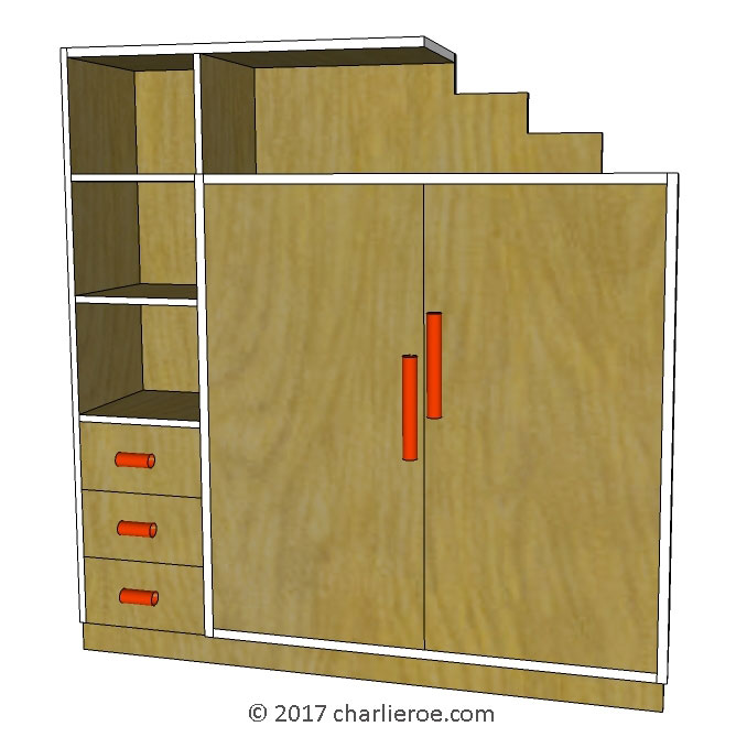 new Art Deco stepped Skyscraper style bookcase storage cabinet cupboard