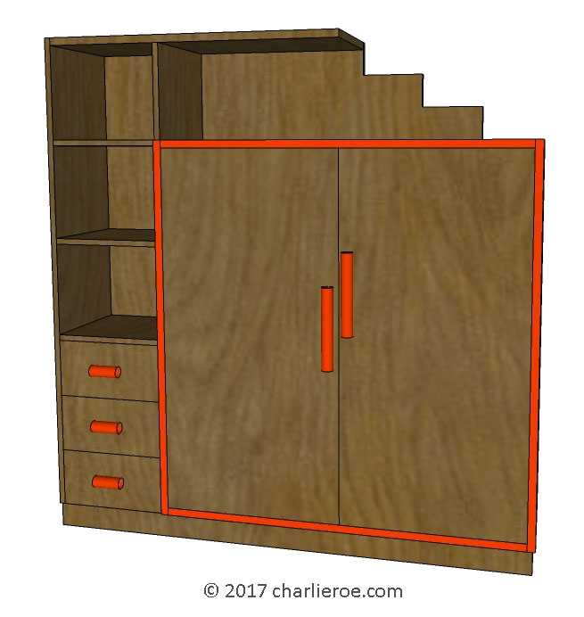 new Art Deco stepped Skyscraper style bookcase storage cabinet cupboard
