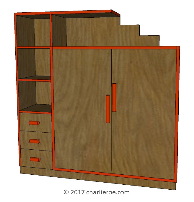 new Art Deco stepped Skyscraper style bookcase storage cabinet cupboard