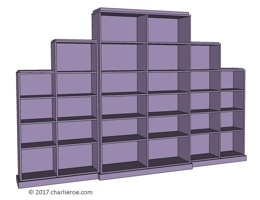 new Art Deco stepped Skyscraper style bookcase storage cabinet cupboard