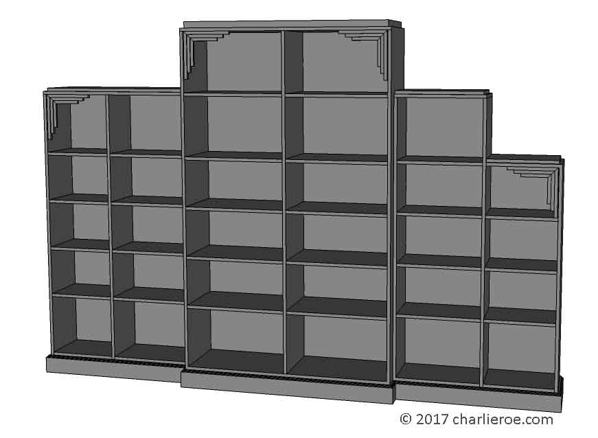 new Art Deco stepped Skyscraper style bookcase storage cabinet cupboard