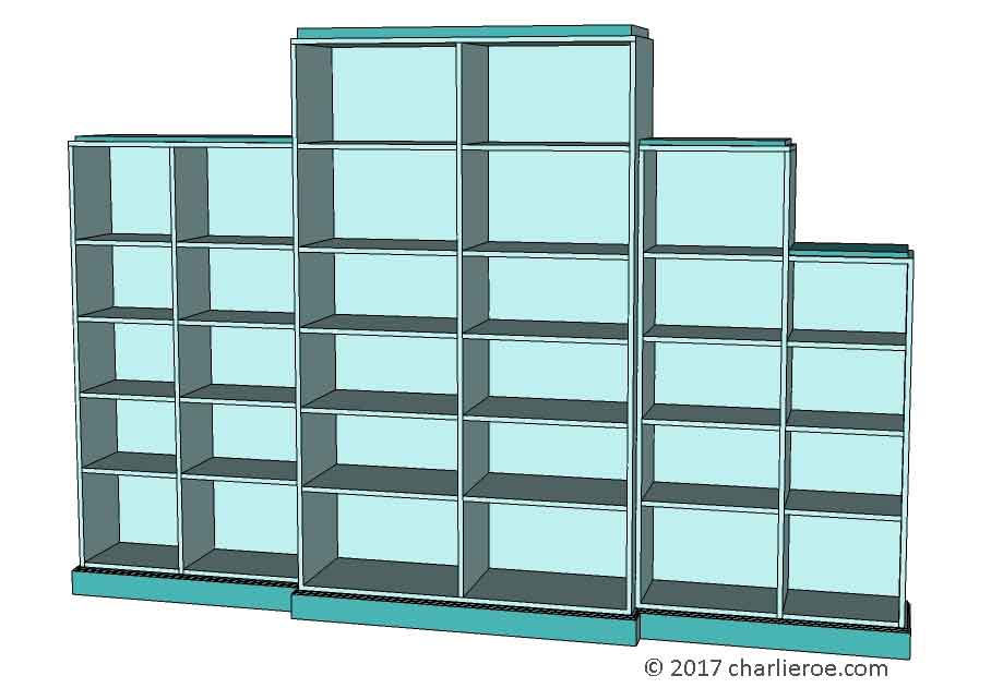 new Art Deco stepped Skyscraper style bookcase storage cabinet cupboard