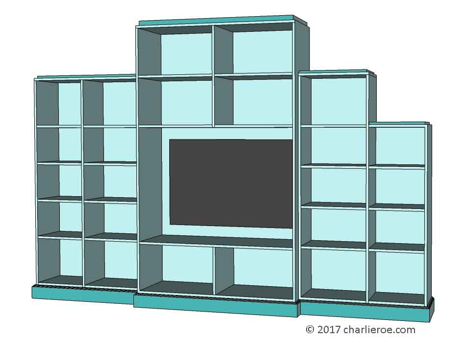 new Art Deco stepped Skyscraper style bookcase storage cabinet cupboard