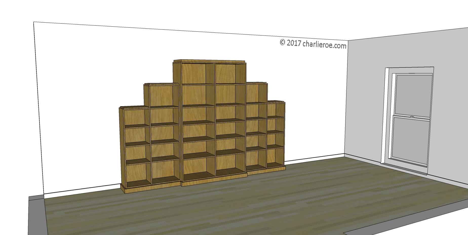 new Art Deco stepped Skyscraper style bookcase storage cabinet cupboard