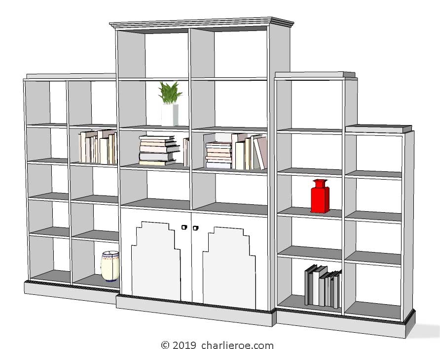 new Art Deco stepped Skyscraper style bookcase storage cabinet cupboard