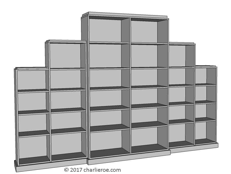 new Art Deco stepped Skyscraper style bookcase storage cabinet cupboard